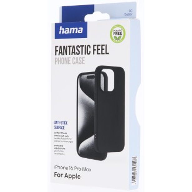 Hama Fantastic Feel, kryt pro Apple iPhone 16 Pro Max, hebký povrch, černý