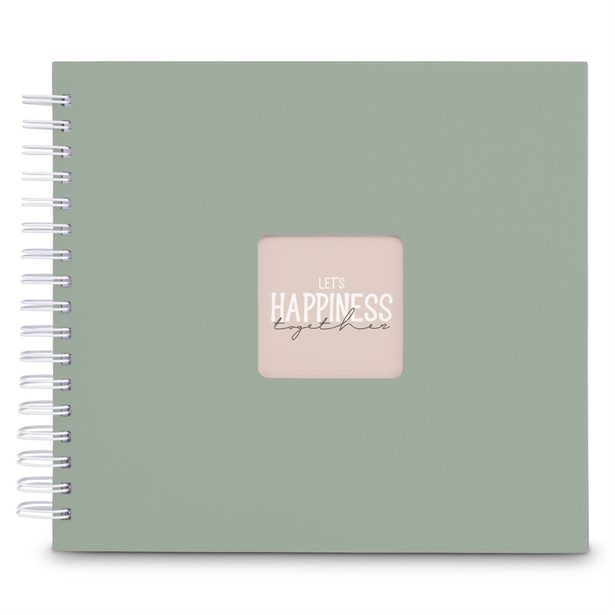 Hama album klasické spirálové FINE ART 28x24 cm, 50 stran, sage, bílé listy