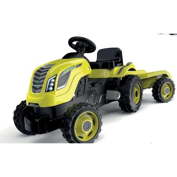 Šlapací traktor Farmer XL zelený s vozíkem