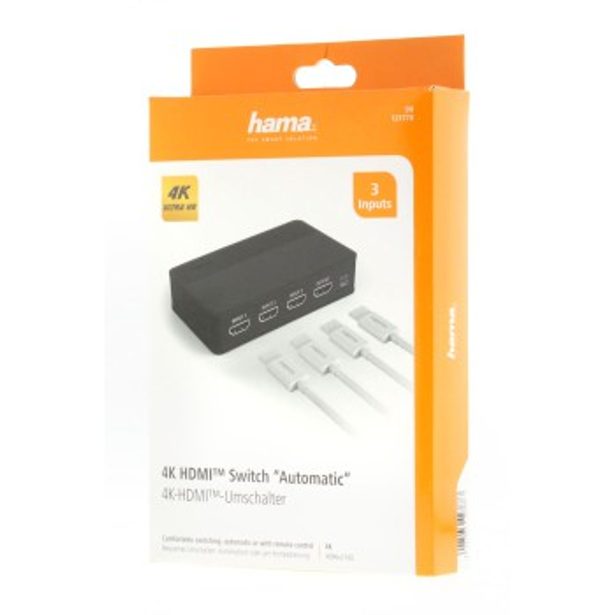 Hama HDMI 4K přepínač 3x1, 3 vstupy