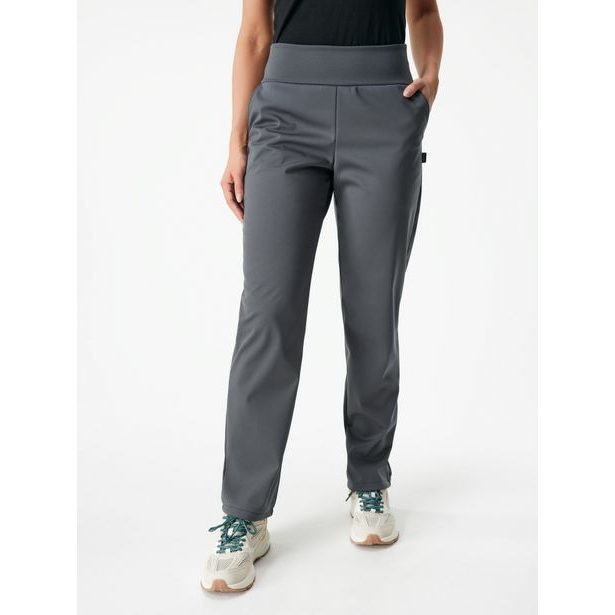 Unuo, Dámské softshellové kalhoty s fleecem pružné, Tm. Šedá