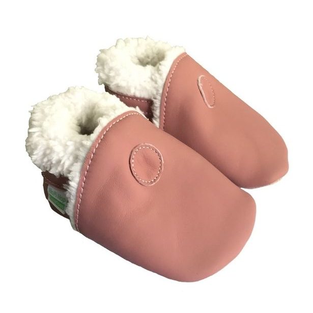 Hopi Hop Barefoot kožené zimní capáčky - růžové