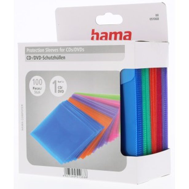 Hama ochranné obaly pro CD/DVD, polypropylen, barevné, balení 100 ks (cena za balení)