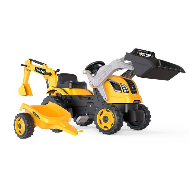 Šlapací traktor Builder Max s bagrem a vozíkem