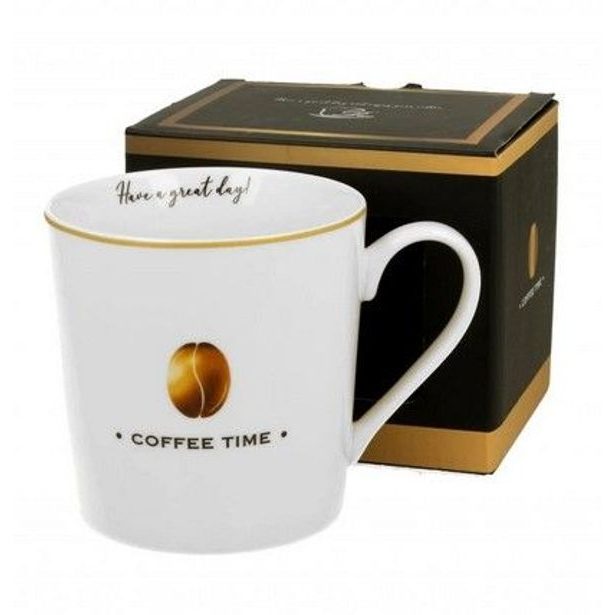 hrnek 380ml COFFEE TIME, bílý porcelán, DB