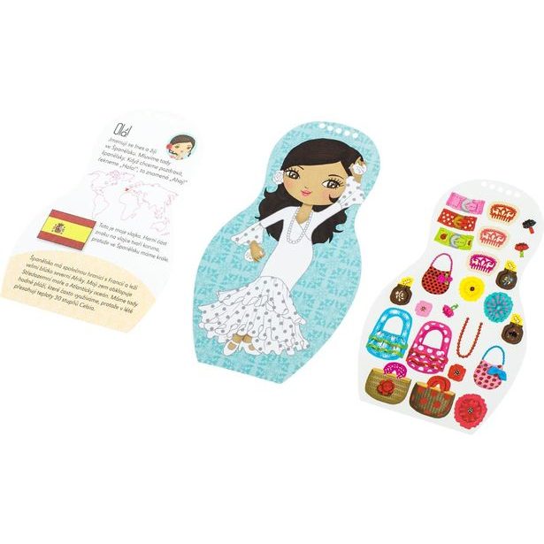 Oblékáme španělské panenky Ines - omalovánky Baagl