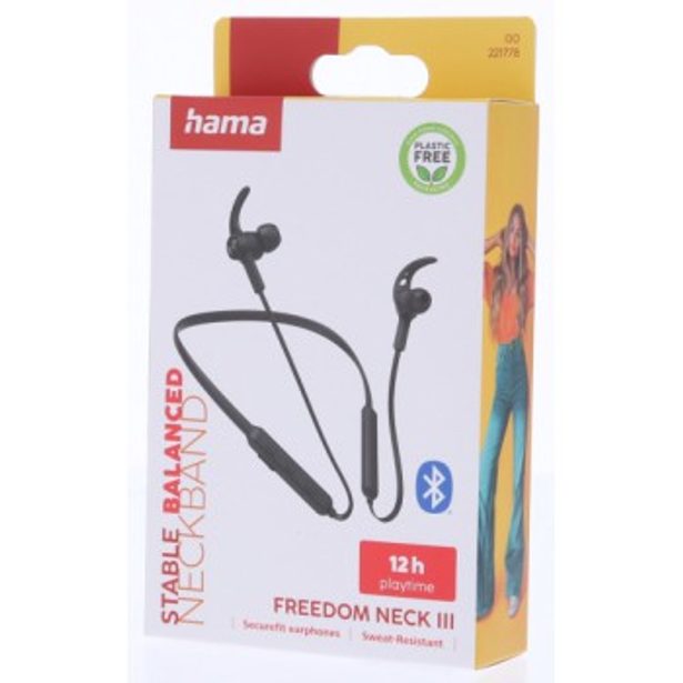 Hama Bluetooth špuntová sluchátka Freedom Neck III, černá