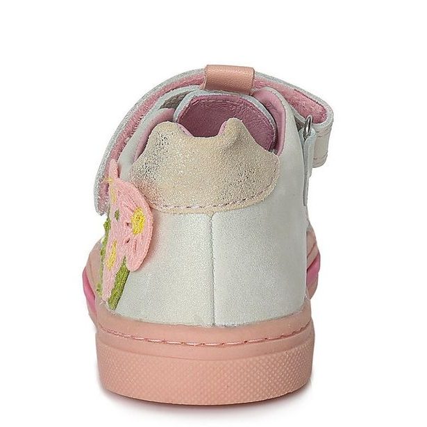 Dětské kožené sandálky, Ponte20, DA03-1-961 - stříbrné/růžové