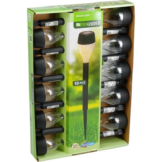 PROGARDEN Lampa solární zahradní 10 ks 4,5 x 31,8 cm KO-DX2100320