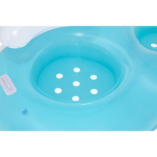 Nafukovací dvojitý kruh s madly modrý - 188x117 cm