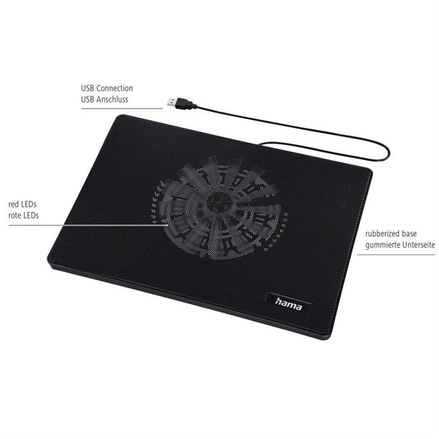 Hama chladicí stojan Slim pro notebook, tichý černý