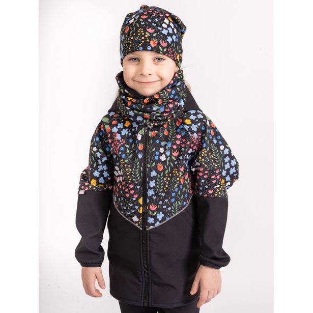 Unuo, Dětský nákrčník z fleecu Basic, Černá, Zahrada