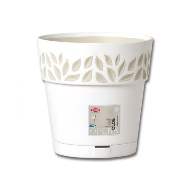 květ. d15xh15cm BÍLÁ/travertin CLOE+miska