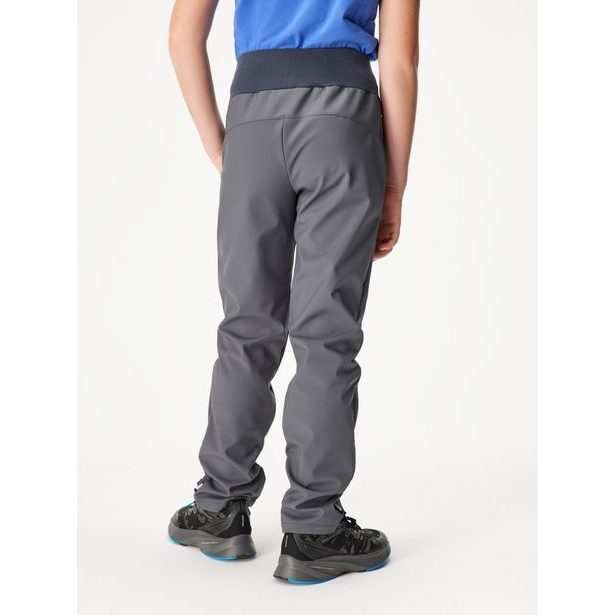 Unuo, Dětské softshellové kalhoty s fleecem Simple, Tm. Šedá