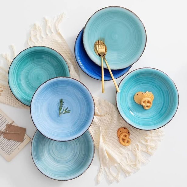 HIT Jídelní sada talířů 18 ks AZURE modrá HT-24327132