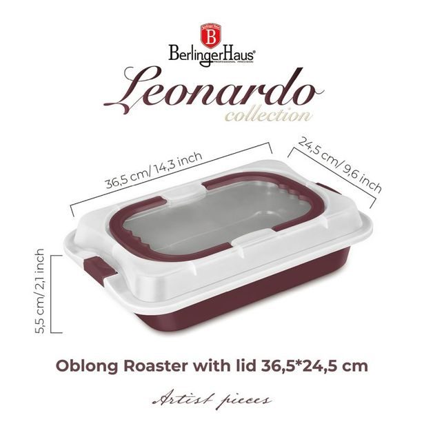 BERLINGERHAUS Plech na pečení s víkem přenosný Leonardo Collection BH-8636