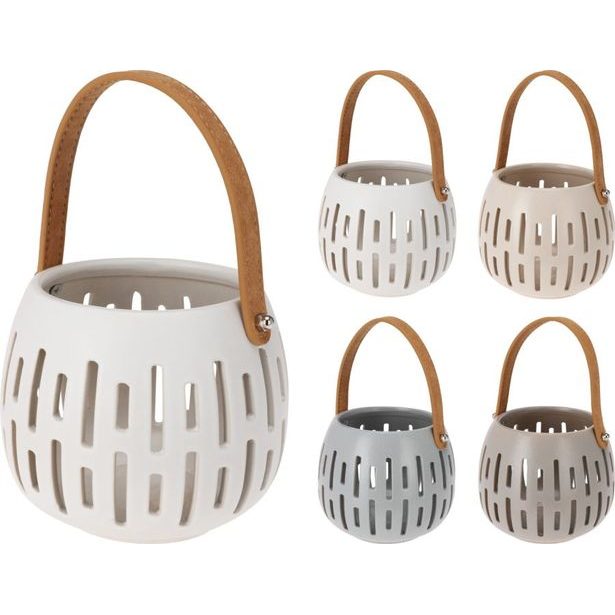 svícen 14x12cm, na svíčku, 4barvy, keramika