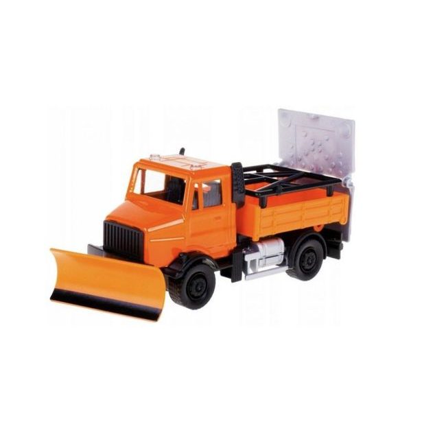 Bburago 1:43 servisné vozidlá Road Security with Snow Plough and Signal Board