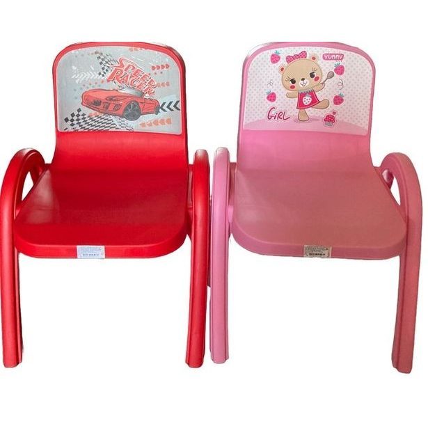 křesílko dětské, 2barvy a 2 dekory, červené, růžové, plast