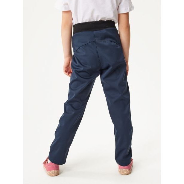 Unuo Dětské softshellové kalhoty bez zateplení pružné Sporty, Tm. Modročerná