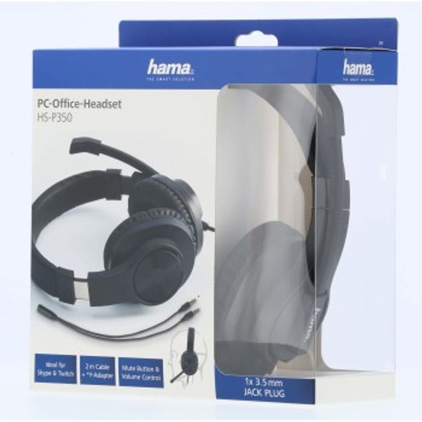 Hama PC headset HS-350, stereo, černý