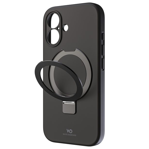 White Diamonds Mag Urban Stand Case, kryt pro Apple iPhone 16, MagSafe kompatibilní, černý