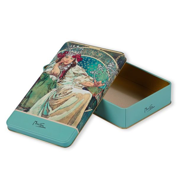 Plechová dóza Alfons Mucha - Princezna Hyacinta, 24 × 14 × 4 cm