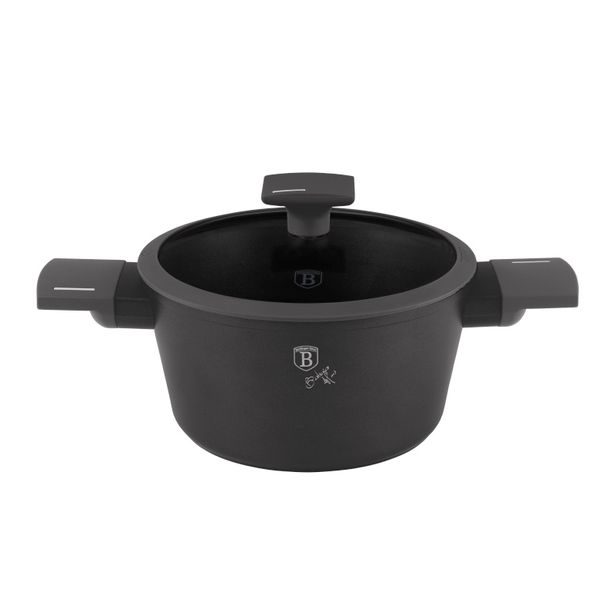 BERLINGERHAUS Kastrol s titanovým povrchem a poklicí 20 cm Antracit Collection BH-8130