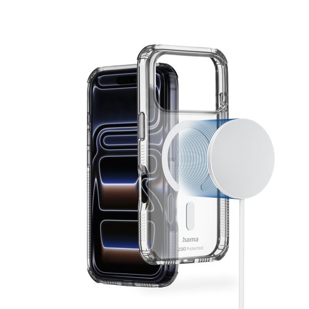 Hama Extreme Protect, kryt pro Apple iPhone 17 Pro, magnetický, D3O®, nežloutne, průhledný