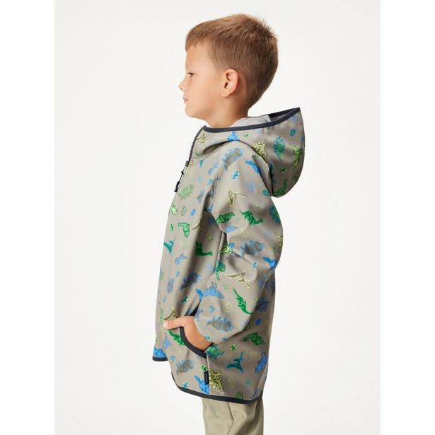 Dětská softshellová bunda s fleecem Basic, Khaki, Dino