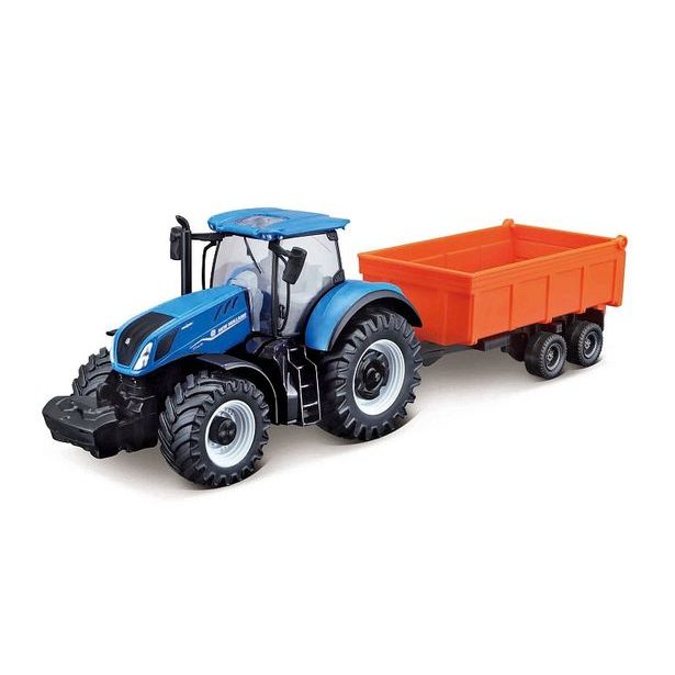 Bburago Bburago - FarmLand, Traktor se setrvačníkem s vlečkou, 10cm, assort