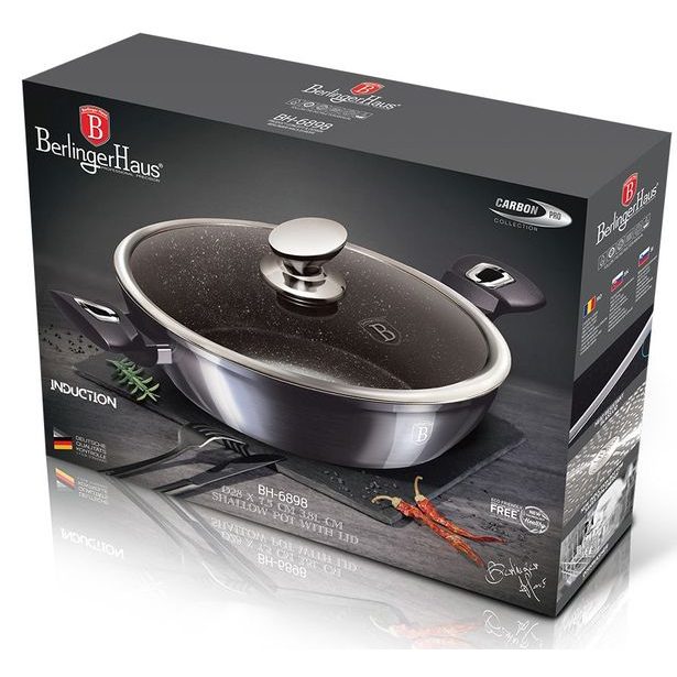 BERLINGERHAUS Pánev hluboká s poklicí 28 cm Carbon PRO Line BH-6898