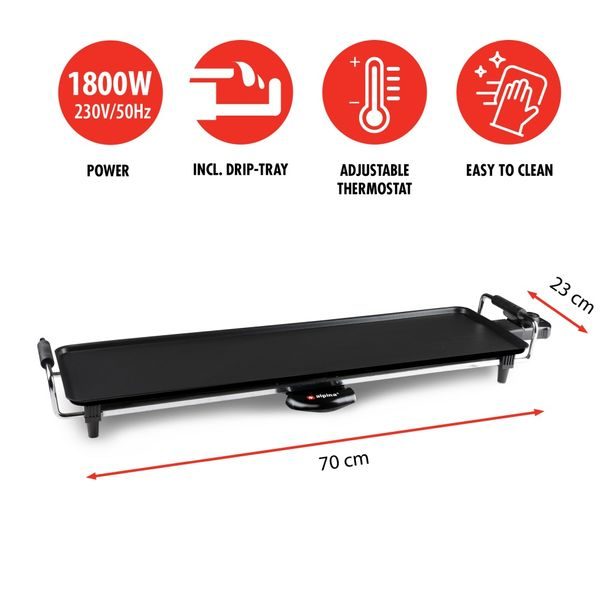 ALPINA Elektrický gril teppanyaki 1800W 70x23 cm ED-218210