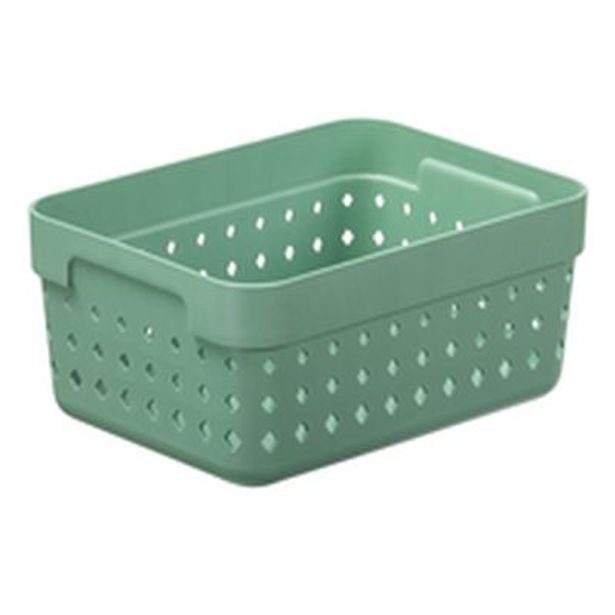 košík SEOUL L-organ., 16x12x7cm-zel.rozmarýn, plast
