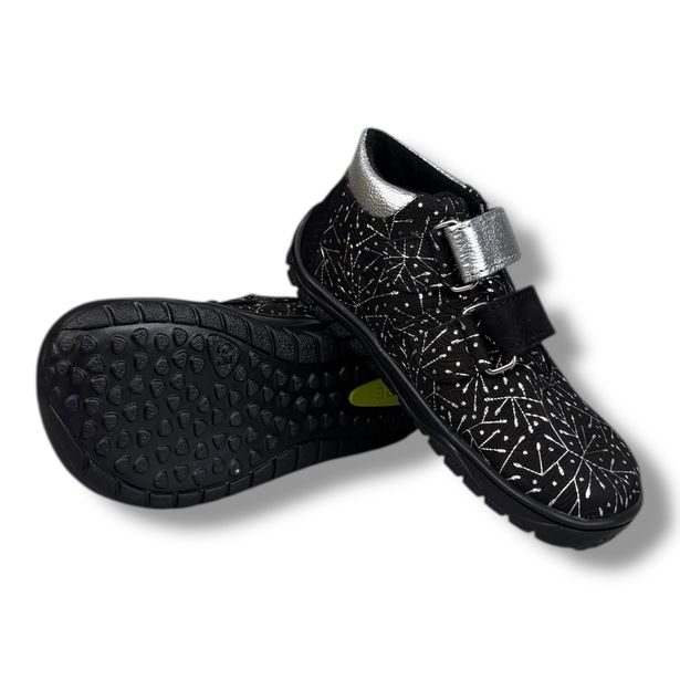 FARE BARE B5426211 – dívčí barefoot celoroční nepromokavé boty černé