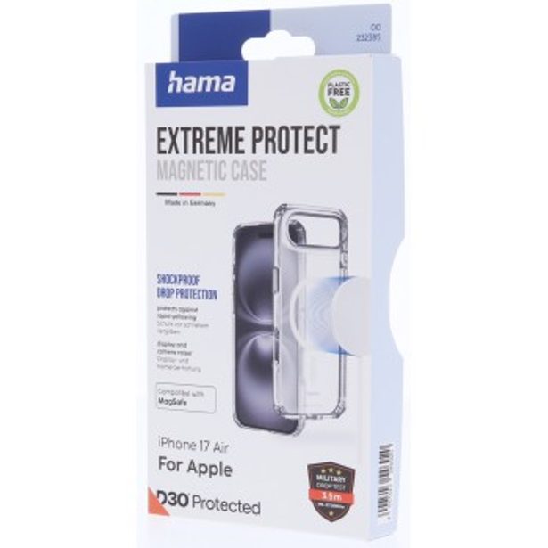 Hama Extreme Protect, kryt pro Apple iPhone Air, magnetický, D3O®, nežloutne, průhledný