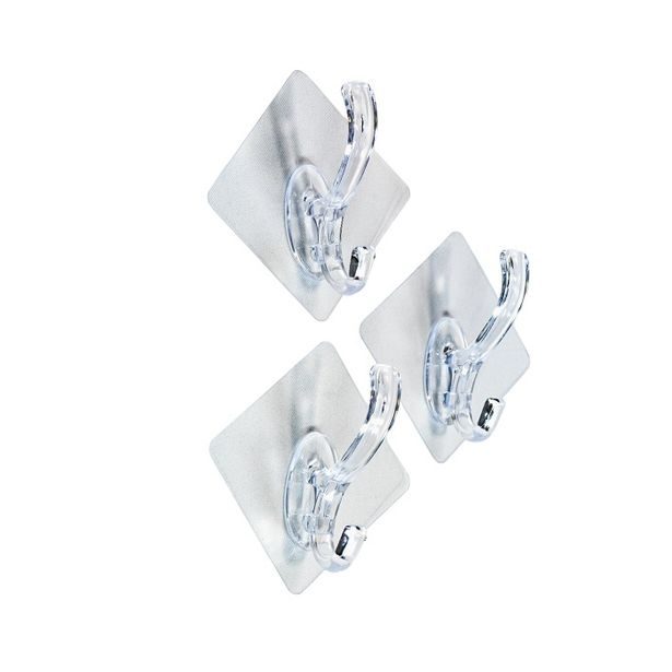 háček- 3ks (2158), transp. plast, samolep.