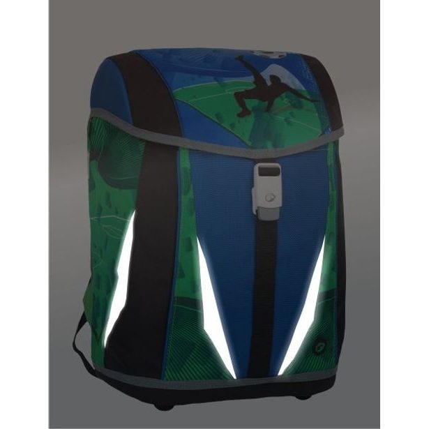 Školská aktovka/batoh pre chlapcov Bagmaster POLO 7 B BLUE/GREEN/BLACK