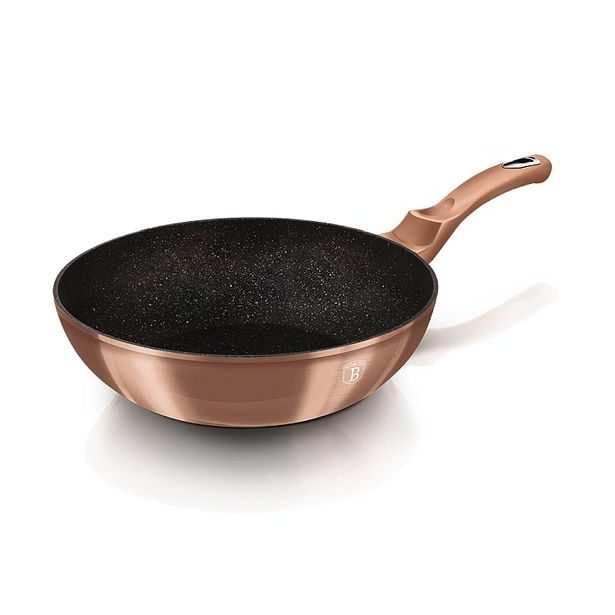 BERLINGERHAUS Pánev Wok s mramorovým povrchem 28 cm Rosegold Metallic Line BH-1512