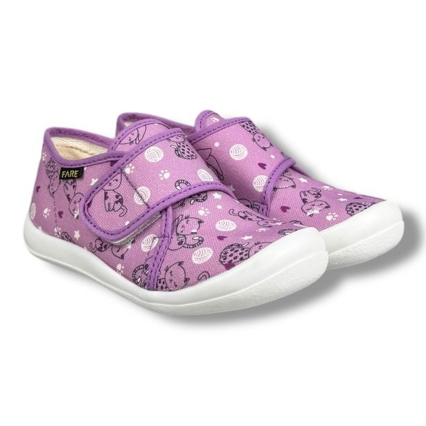 Dívčí papuče na suchý zip Fare - Kočička