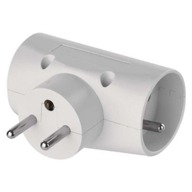 rozbočka 2x10A kulatá, 1x10A plochá, EMOS, bílá