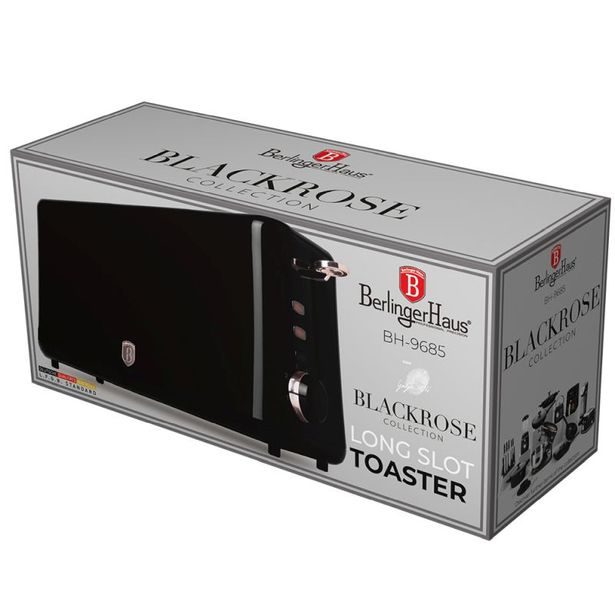 BERLINGERHAUS Topinkovač nerez 980W s dlouhým slotem Black Rose Collection BH-9685