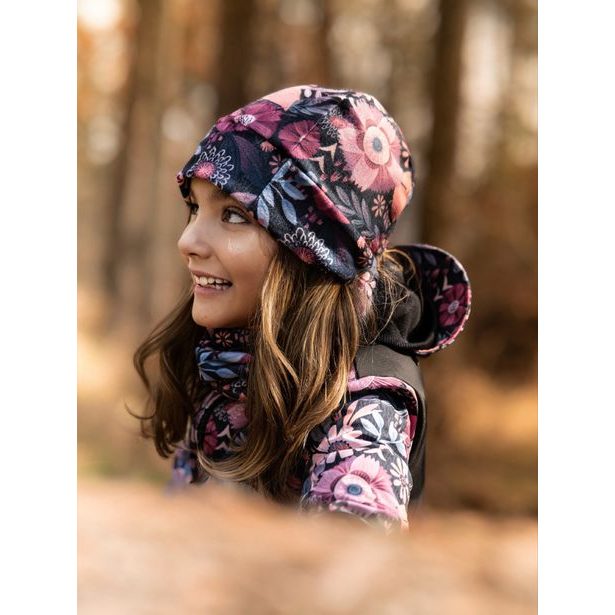 Unuo, Dětská čepice fleecová Sport, Kouzelné květiny