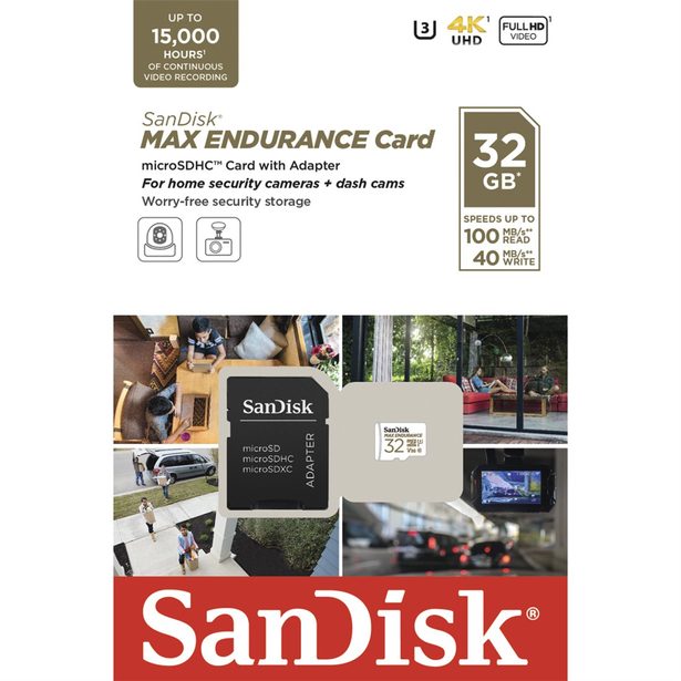 SanDisk® MAX ENDURANCE microSDHC™ Card s adaptérem 32 GB