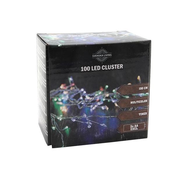 HIT VÁNOČNÍ SVĚTÝLKA 1 M, 100 MULTI, ČASOVAČ, 3XAAA_hamashop