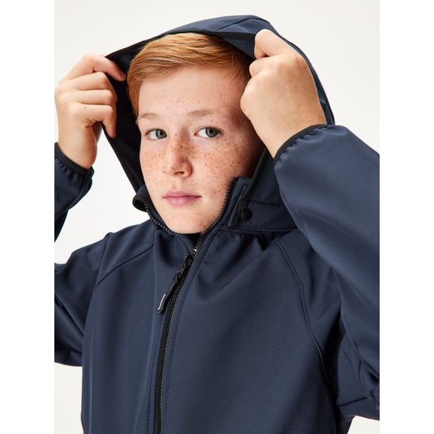 Unuo, Dětská softshellová bunda s fleecem Slim, Tm. Modročerná