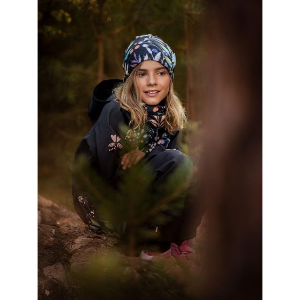 Unuo, Dětská softshellová bunda s fleecem Basic, Černá, Podzimní bobule