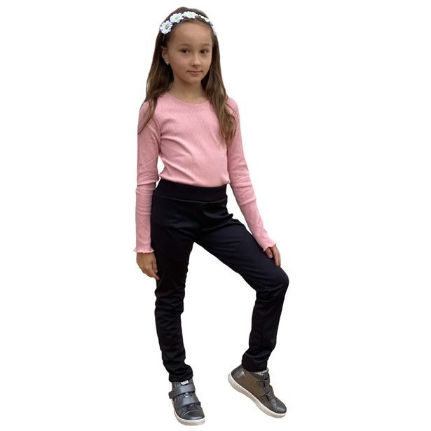 MODADETI_ADELLINO Dětské softshellové legíny pružné nezateplené černé