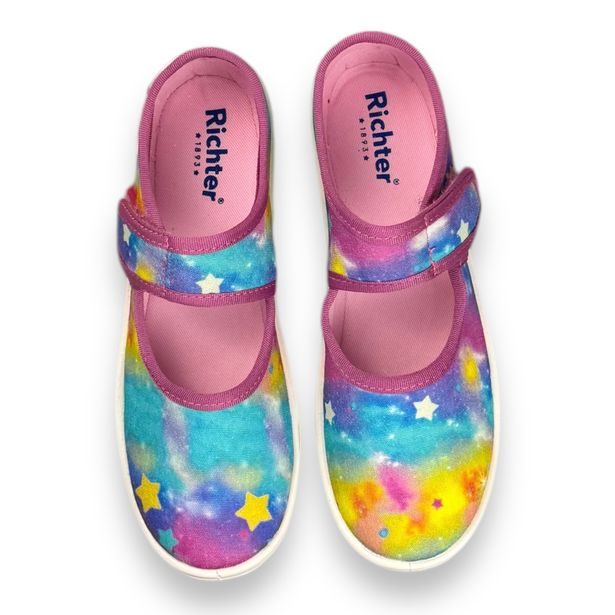 Dívčí BIO bačkory Richter - Barevné s hvězdami