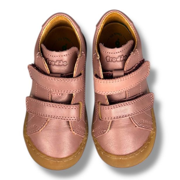 Froddo G2130328-6 – dívčí kotníkové boty starorůžové z nubuk kůže, úzký střih